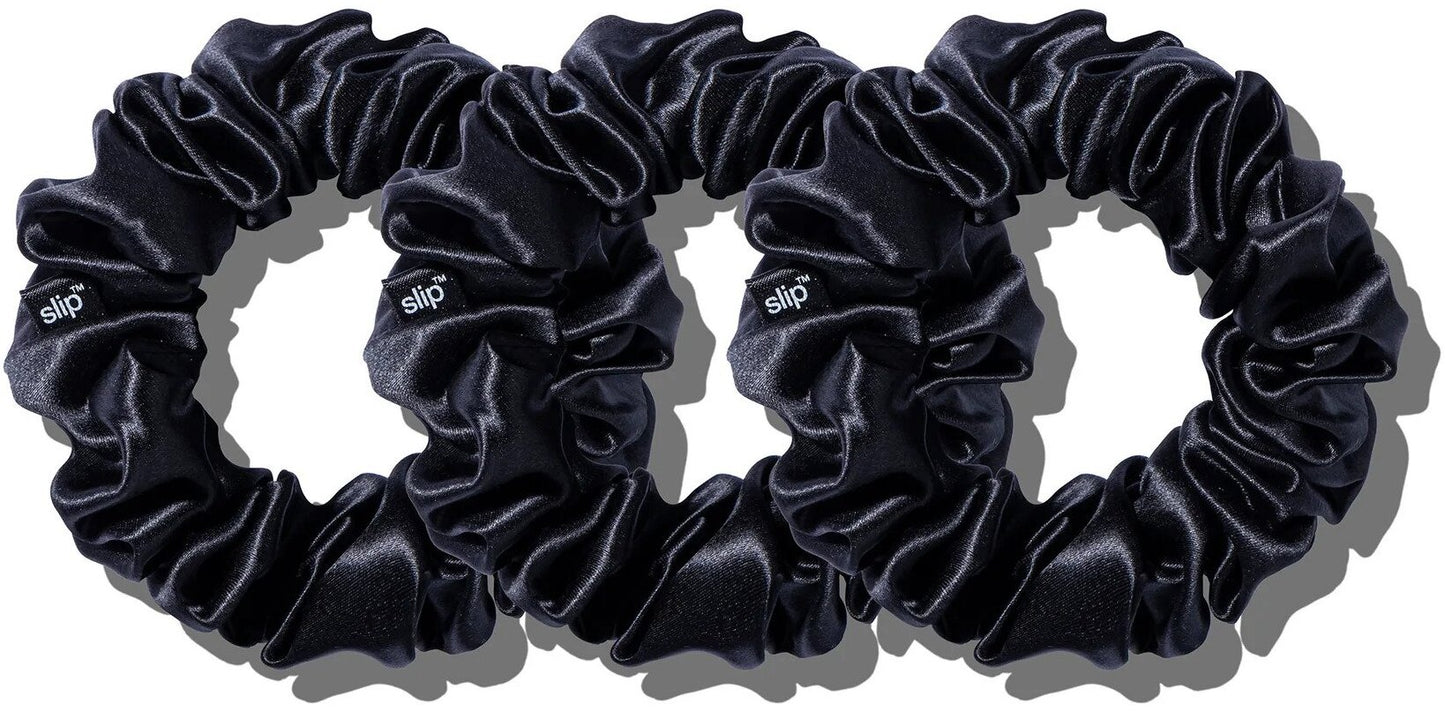 Pure Silk Large Black Scrunchies