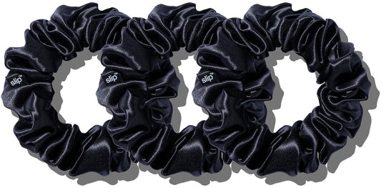 Pure Silk Large Black Scrunchies