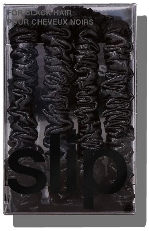 Silk Black Scrunchies - Back To Basics#color_black