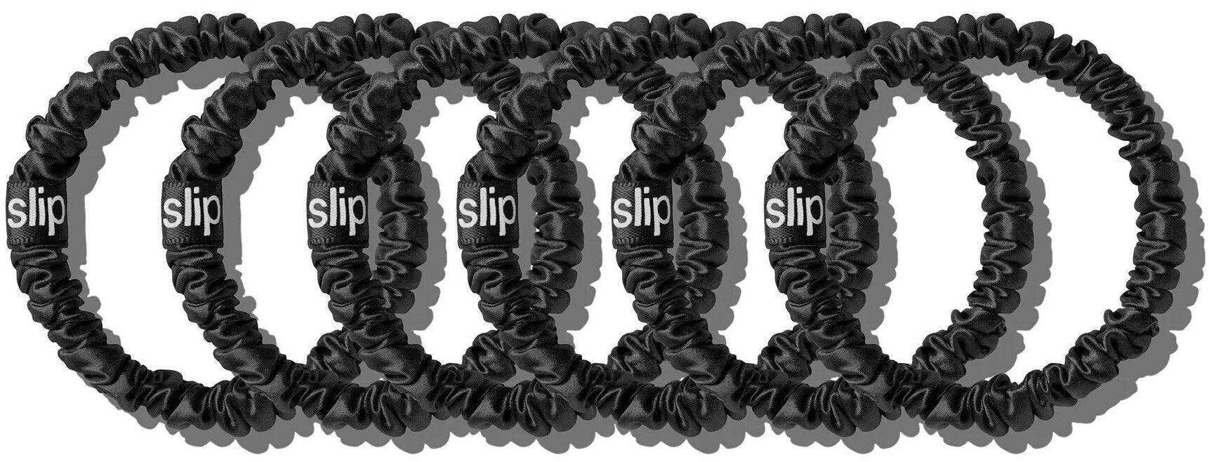 Pure Silk Skinny Black Scrunchies